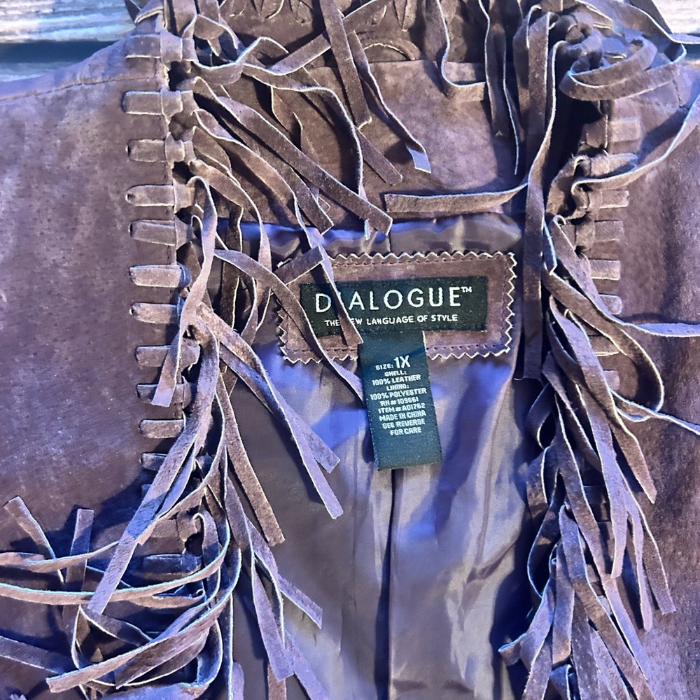 Dialogue Purple Fringe Jacket